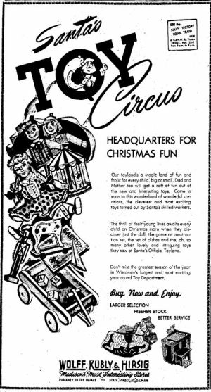 Wisconsin State Journal toy ads: 1940s